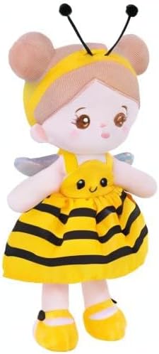 OUOZZZ 12.6" Soft Baby Doll - Toys for 1 Year Old Girl Ideal Birthday Baby Girl Gift, Snuggle Buddy for Infants Yellow Bee Dress