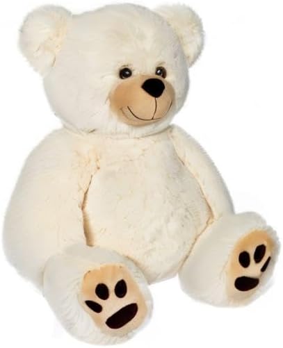 LotFancy Teddy Bear Stuffed Animals, 20 inch Soft Cuddly Cute Plushies, Plush Toys with Footprint Design, Stuffed Animals for Girls Kids Baby Toddlers, Baby Shower Easter Birthday Gift Decor, Beige