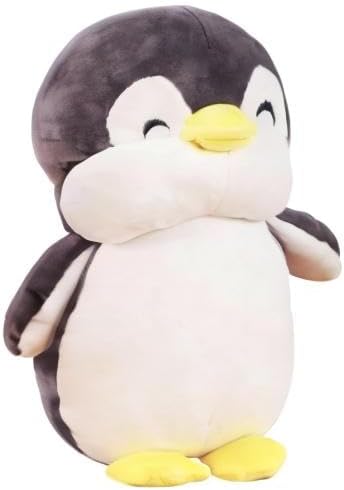 Stuffed Penguin Animal Plush Toy 12 Inch Gray Animal Stuffed Plushies Super Soft Cute Cuddly Pillow Cushion Stuff Dolls Birthday Gifts for Children Kids Boys Girls Room Decor Bedtime, 12Inches