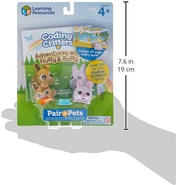 Learning Resources Coding Critters Pair a Pets Bunnies Fluffy & Buffy - Screen-Free Toys For Kids, Interactive STEM, Critical Thinking, 5 Pieces, Ages 4+