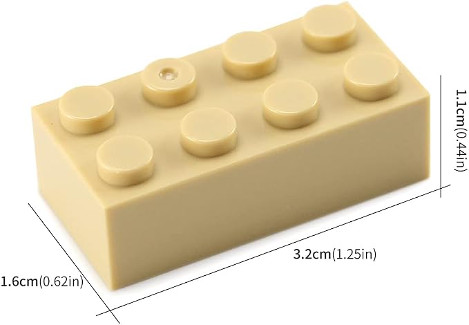 2x4 Bricks Tan 320 Pieces Parts Khaki Classic Building kit Creative Play Set Basic Blocks Toy Accessories Compatible with 3001 Major Brands (Tan)