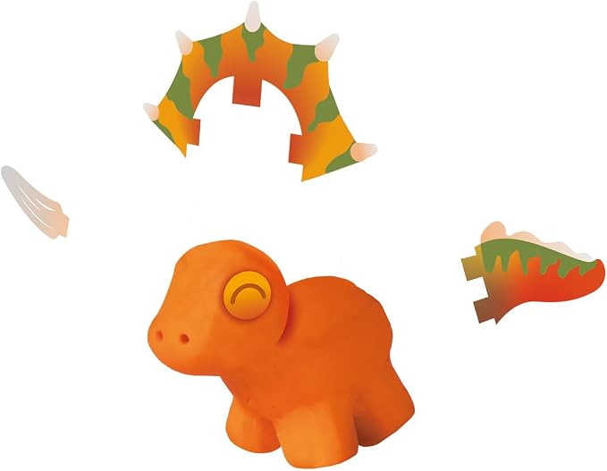 Jovi - Play&Fun Jurassic, Character kit for Children with Modeling Clay | Includes Cutouts, 24 Non-Drying Clay Sticks and Tools to Create Dinosaurs, DIY Art for Kids