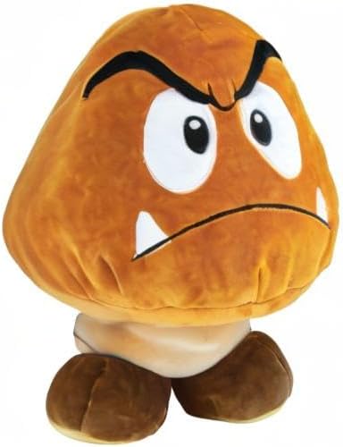 Club Mocchi- Mocchi - Nintendo Super Mario Plush, Collectible Squishy Goomba Plushies - 15 Inch, Brown