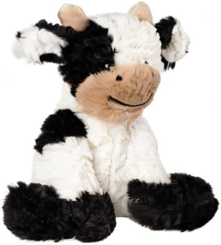 Hopearl Adorable Cow Plush Toy Floppy Dairy Cattle Soft Kawaii Cow Stuffed Animal Cute Birthday Holiday Gift for Boys Girls Kids Toddlers, 9''