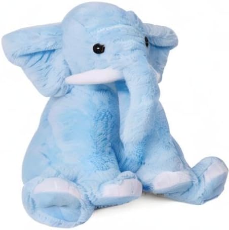 JellyMallow Elephant Weighted Stuffed Animals 5 lbs 16 inches Blue, Large Weighted Elephant Plushie Cuddly Pillow Gift for Kids & Adults