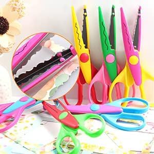 UCEC 8 Pack Craft Scissors with Decorative Edges | , ABS Resin Paper Edging Scissors Set with 8 Unique Zig-Zag Patterns for Scrapbooking, Card Making, and Kids Arts and Crafts