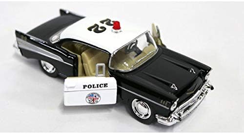 KiNSMART 1957 Chevy Bel Air Coupe 1:40 Scale 5" Die Cast Metal Classic Toy Car (Rescue Police)