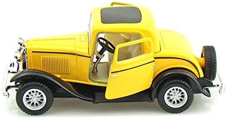 KiNSMART 1932 Ford 3-Window Coupe 1:34 Scale 5" Die Cast Metal Model Toy Classic Car (Yellow)