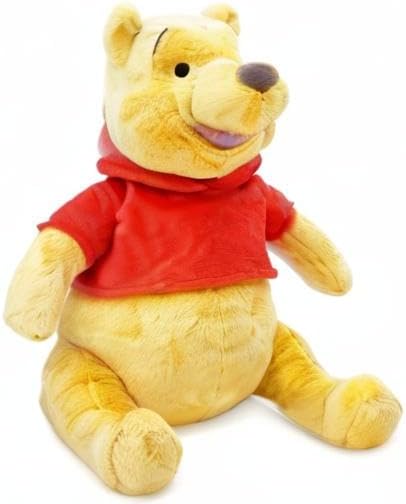 Disney Store Official Pooh Medium Soft Toy for Kids, Cuddly Character with Fuzzy Texture and Embroidered Details, Red T-Shirt, Disney Plushy Suitable for All Ages