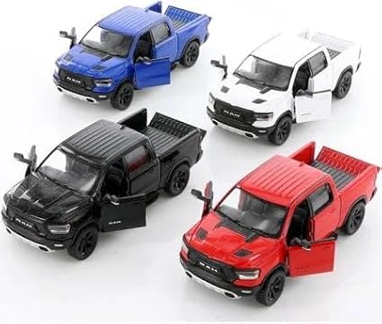 KiNSMART - 2019 Dodge Ram 1500 Pickup 1:46 O Scale 5" Die Cast Metal Model Toy Truck (4Set)