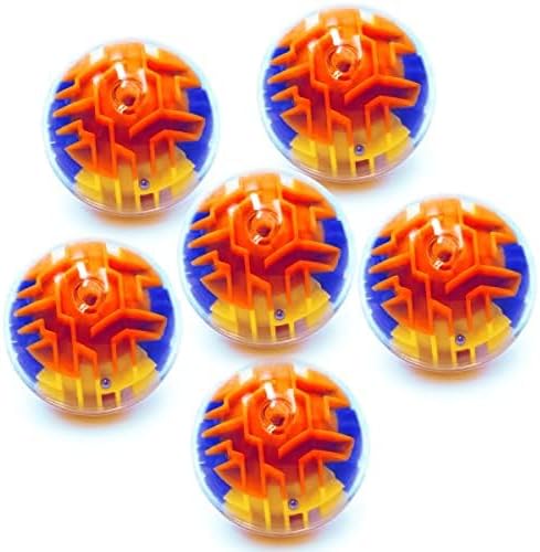 Nothers 3D Maze Brain Teaser Puzzles, 6 Pcs Set, Modern Style, Ages 6-12, Bright Colors, Beginner Level, Spatial Awareness, Patience Skill, Hand-Eye Coordination, Focus