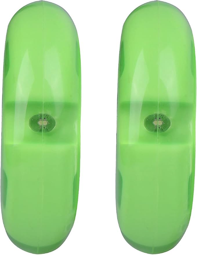 Rear 80mm Light Up White Flashing 3-Wheeled Kid Scooter Replacement Wheels Compatible with Micro Globber Lascoota Kick Scooter, 2-Pack (Green)