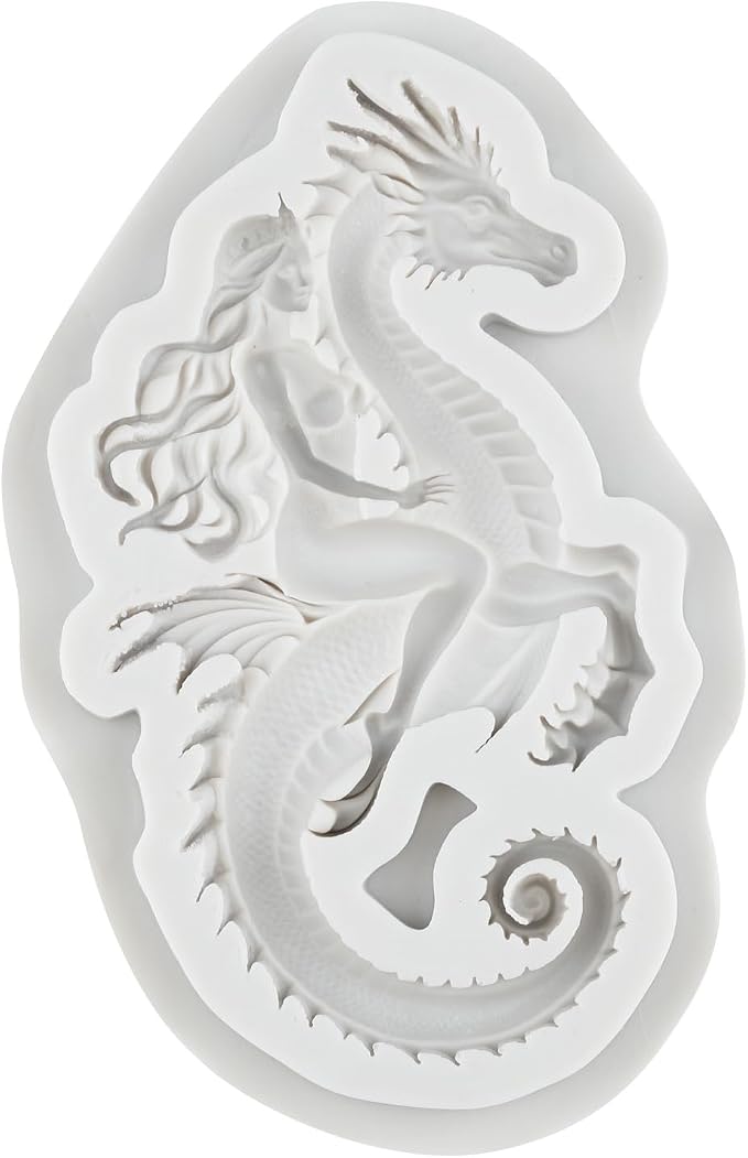 Seahorse Polymer Clay Mold Seahorse Mermaid Princess Silicone Molds for Jewelry Making Epoxy Resin Casting Air Dry Polymer Clay Craft