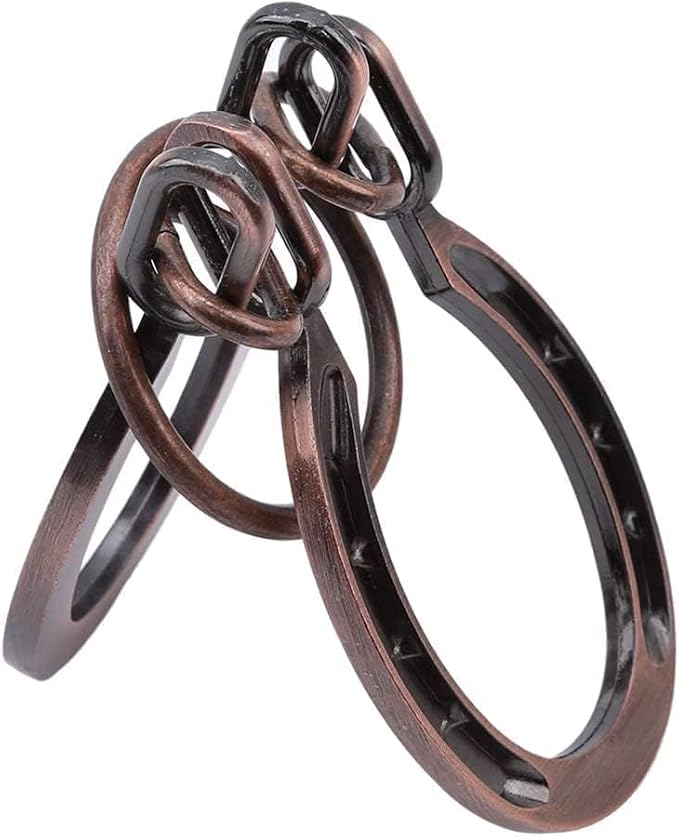 Puzzle Ring Brain Teaser Puzzles - Metal Horseshoe Cast Puzzle Game Unlock Interlock Puzzles Box Mind IQ Logic Test Disentanglement Games for Adults Office Supplies