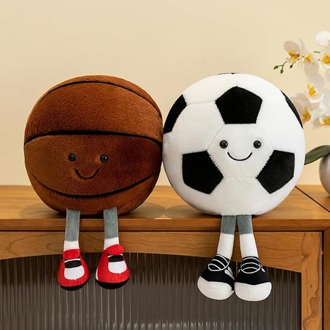 13.7" Cute Football Plush Toys Soft Stuffed Sport Throw Pillow Plush Ball Gift for Kids Birthday and Christmas Decoration (Basketball)