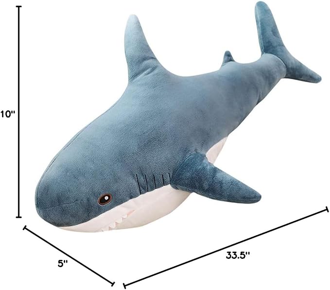XIYUAN 23.6inchShark Plush Stuffed Toy Pillow Soft Cute Shark Throw Pillow Cushion Large Shark Plush Stuffed Animal Toy CushionPillow Kids and Adult Gift