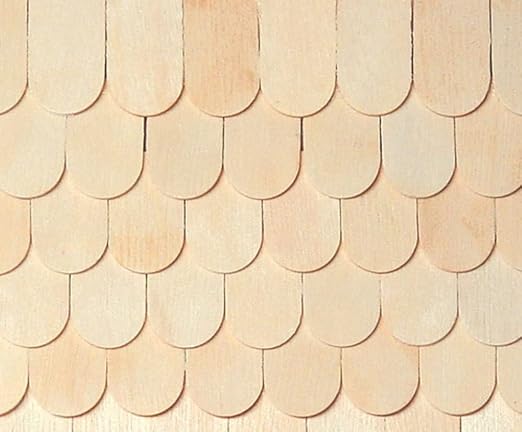 Perfect Stix Dollhouse mini Fish Scale Wooden Shingles. Pack of 100 Count