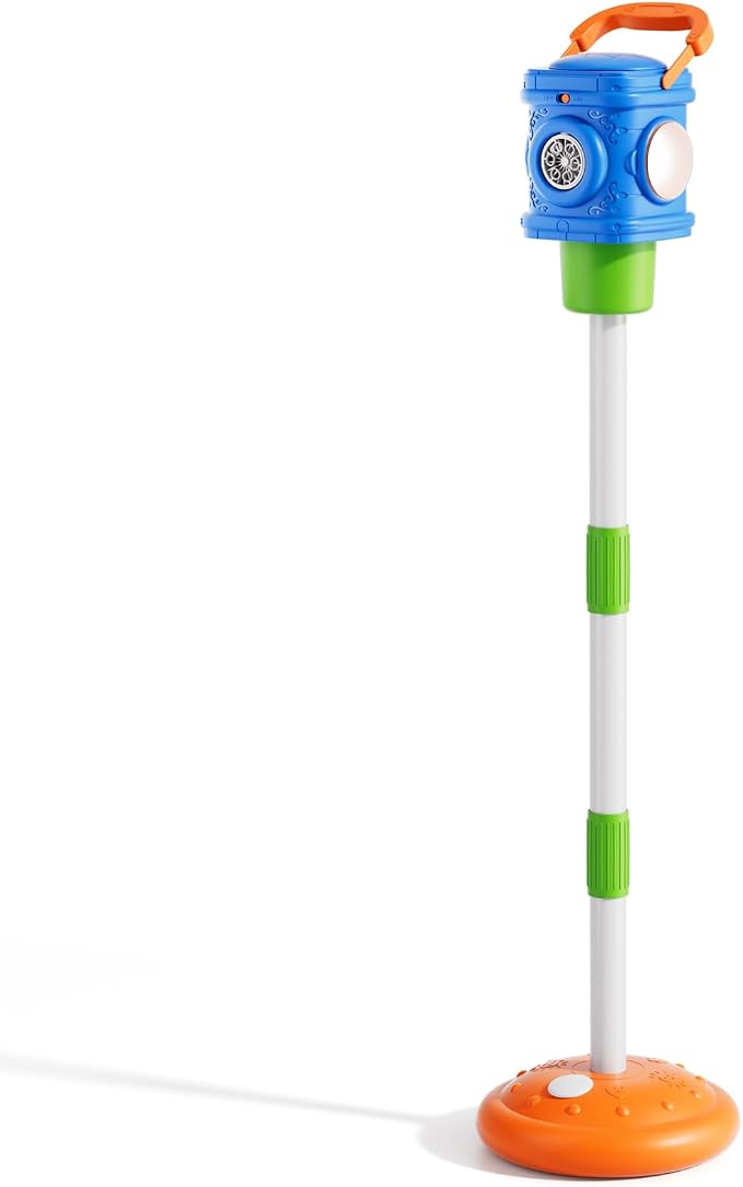 4-in-1 Street Lamp Bubble Machine for Toddlers 1-3 4-8, Bubble Toys Gifts for Kids Boys Girls, Automatic Stand Bubble Maker with R/C Wand, Adjustable Height - Outdoor/Indoor Party Favor