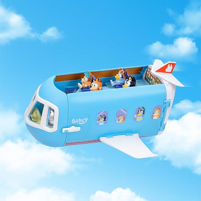 Bluey 3-in-1 Transforming Airplane Toys for Kids, Resort & Boat | Includes 15 accessories, 5 figures, and 25+ sounds from the show for toy figures & playsets fans ages 3+