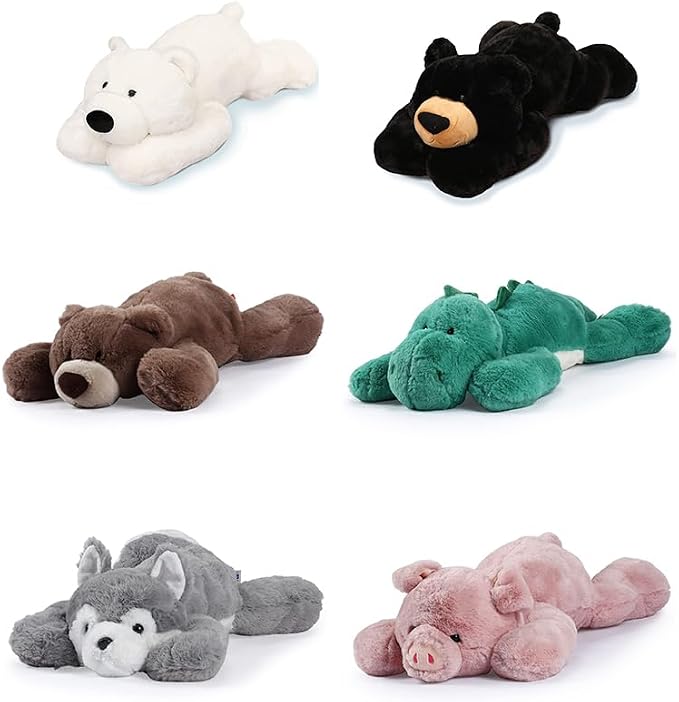 OSOCU® Microwavable & 1.8 LB Weighted Stuffed Animal - Pink Pig Heating Pad with Lavender & Tourmaline - Soothing Warm Heatable Plush Toy for Menstrual Cramps, Muscle Aches, Shoulder Tension
