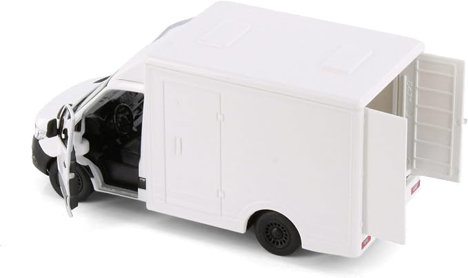 KiNSMART - Mercedes-Benz Sprinter Cargo Van 1:48 O Scale 5" Die Cast Metal Model Toy Van, Pull-Back Action (White Box Truck)