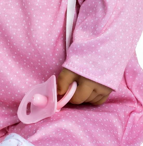 La Baby Hispanic 20-inch Small Soft Body Baby Doll | JC Toys - La Baby | Washable |Removable Pink and White w/Hat, Pacifier & Magic Bottle | for Children 12 Months +