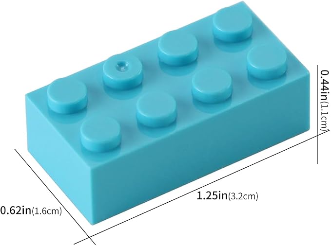 100pcs 2x4 Bricks Medium Azure Pieces Parts Classic Building kit Creative Play Set Basic Blocks Toy Accessories Compatible with 3001 Major Brands