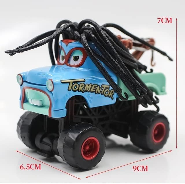 Movie Cars 2 3 Curz Mater Black Storm Jackson Danny Swervez Giant Wheels Cars Diecast Vehicles Toys Set Children Car Toy Friction Powered Truck Toy (Long Hair Mater)