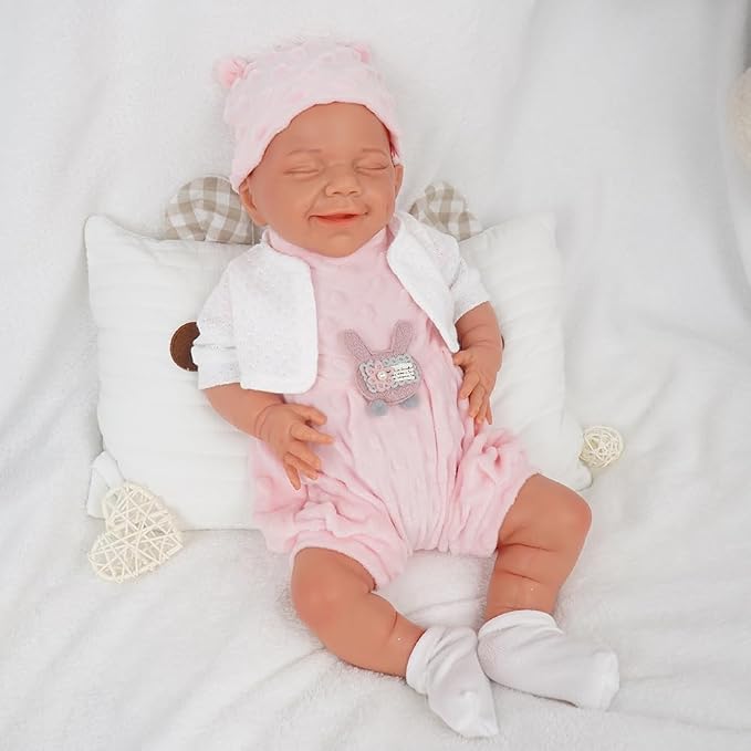 Girl 18 Inch, Silicone Reborn Baby Dolls, Realistic Baby Doll, Not Vinyl, Posable Newborn, Reborn Baby Dolls Silicone Full Body