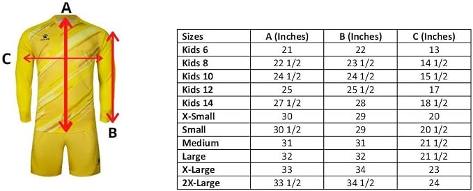 KELME Soccer Goalkeeper Jersey Pro Set Uniform - Padded Goalkeeper Shirt Shorts Socks - Men's Goalie Jersey Adults Kids