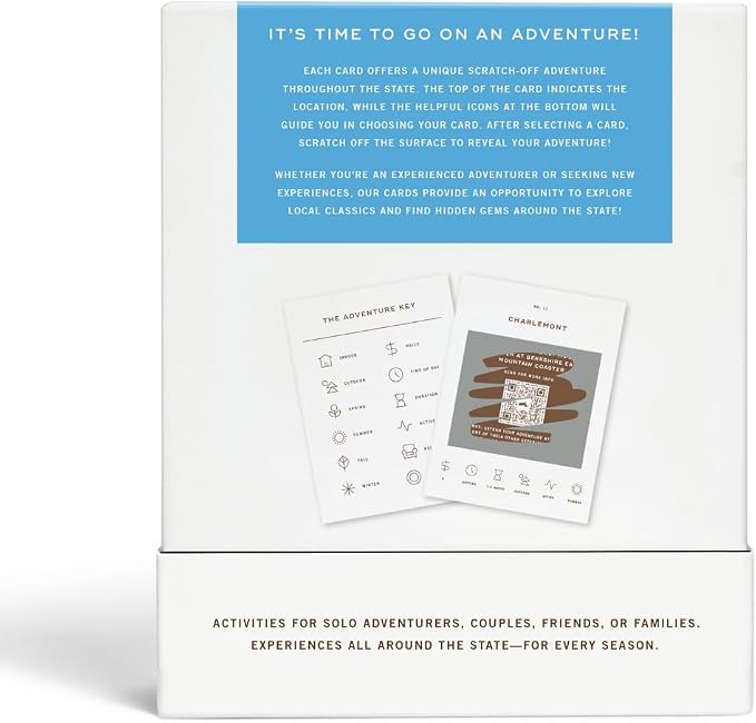 Reach International Outfitters Massachusetts Adventure Bucket List: 50 Scratch-Off Cards for Outdoor Activities, Tourist Attractions, and Road Trips - Perfect Travel Gift and Guide for Exploring