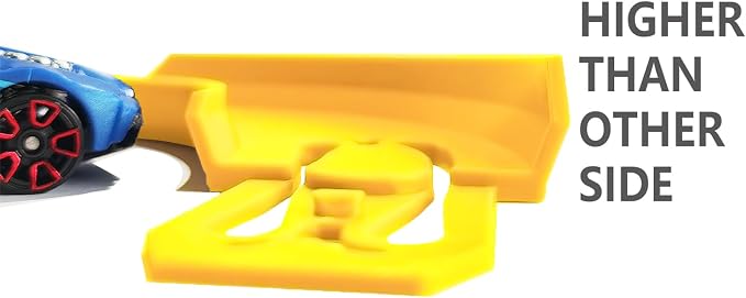 Racetrack Connectors Compatible with Hot Wheels, 90 Degree Banked Turn, 4 Packs(Yellow)