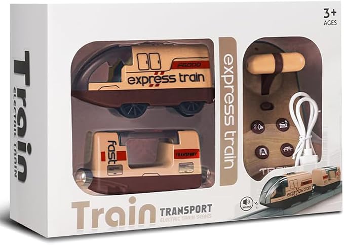 TOPLIVING Track Accessories Remote Control Train, Battery Operated Locomotive Train for Wooden Track, Motorized Train (Magnetic Connection) Compatible with Thomas, Brio, Chuggington