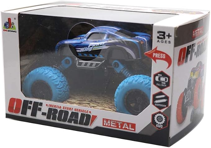Pull Back Cars for Kids -Toy Trucks for Boys Alloy Toy Car Educational Toy Monster Trucks Inertia Car Toy for Boys Girls Toddler Gifts (Blue)