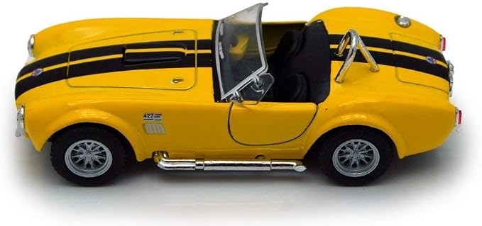 KiNSMART - 1965 Shelby Cobra 427 S/C 1:32 Scale 5" Die Cast Metal Model Classic Toy Car (Yellow)