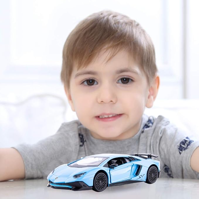 TGRCM-CZ 1/36 Scale Lamborghini Aventador LP700-4 Casting Car Model, Zinc Alloy Toy Car for Kids, Pull Back Vehicles Toy Car for Toddlers Kids Boys Girls Gift (Blue)