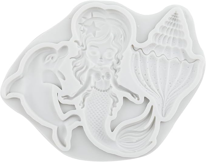 Mermaid Polymer Clay Molds Mermaid Dolphin Conch Silicone Mold for DIY Craft Resin Casting Molds DIY Crafts Air Dry Polymer Clay Tools Jewelry Making