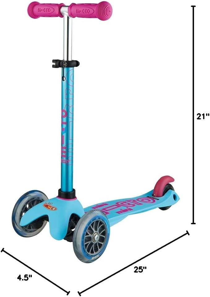 Micro Kickboard | Mini Kids Scooter for Ages 2-5 | Children up to 110 lbs | 3 Wheel Lean-to-Steer Design | Adjustable T Bar | Smooth Ride PU Wheels | Swiss Design