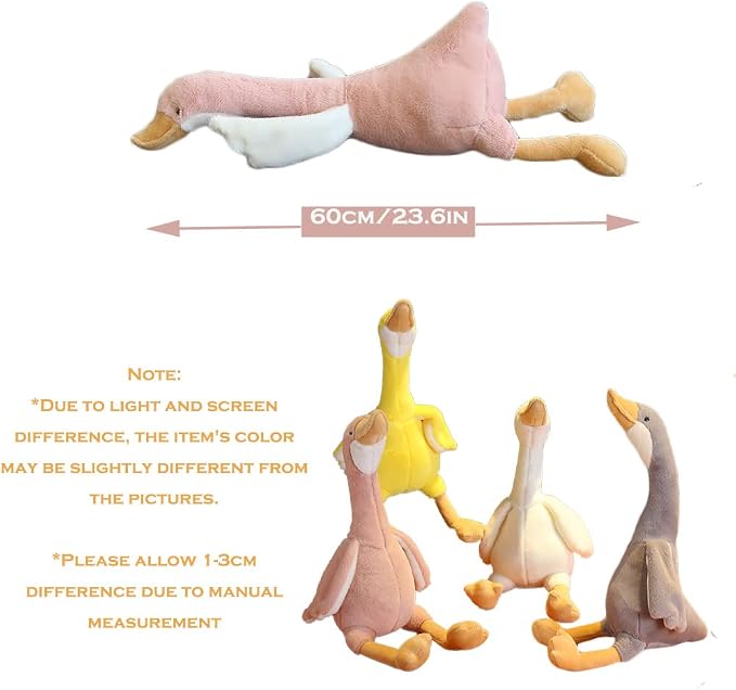 23.6" Goose Plush White Swan Stuffed Animal Toy Duck Plush Toy,Gifts for Kids