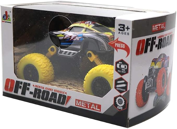 Toy Trucks for Boys Pull Back Cars for Toddlers, Alloy Toy Car Educational Toy Monster Trucks Inertia Car Toy for Boys Girls Toddler (Yellow)