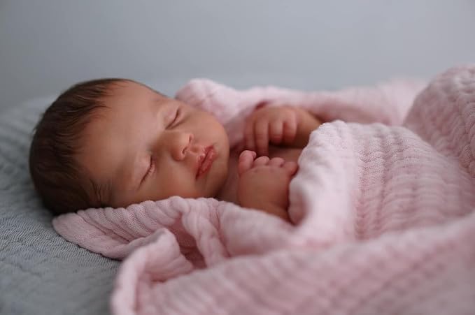 Anano Realistic Reborn Baby Doll Full Body Vinyl Waterproof 20 Inch Real Looking Lifelike Sleeping Newborn Baby Girl Dolls Loulou Life Like Toddler Washable Baby Doll