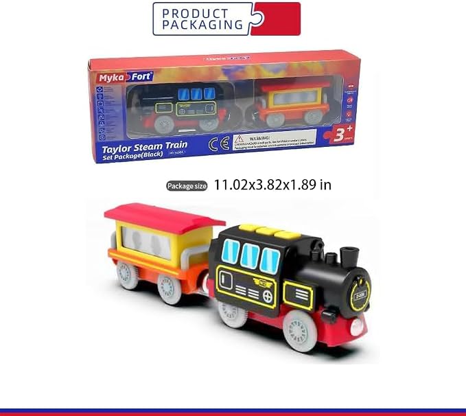 Steam Locomotive Electric Train Battery Operated Train for Wooden Track Toys for 3-7 Years Old Toddlers & Kids,Compatible with All Major Brands in Market (Battery not Included)