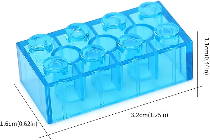 320 Pieces Transparent Medium Blue 2x4 Bricks Parts Building kit Creative Play Set Blocks Classic Toy Accessories Compatible with 3001 Major Brands (Trans Medium Blue)