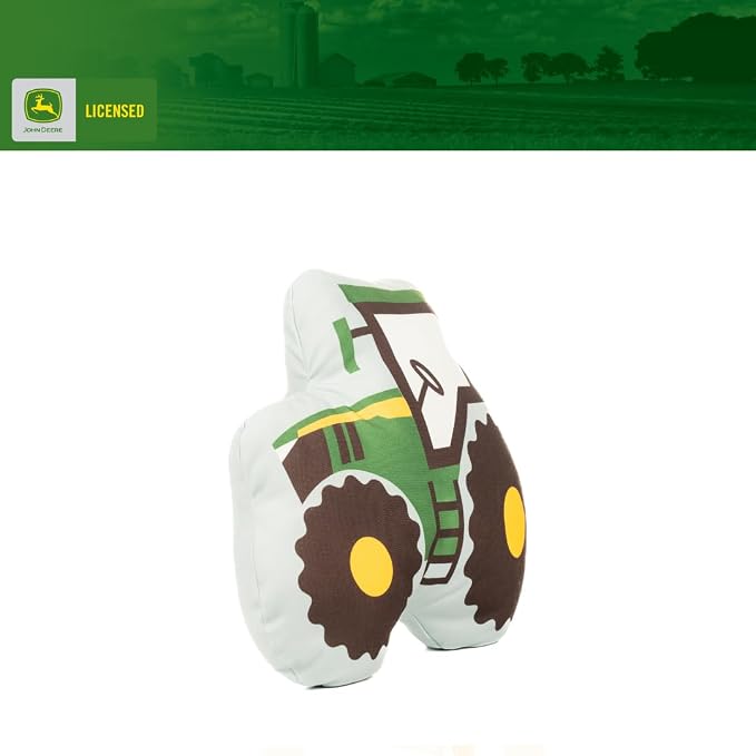 John Deere Trailer Tractor Kids Bedding Super Soft Plush Decorative Throw Pillow, 20 in, (Officially Licensed Product) by Franco Collectibles