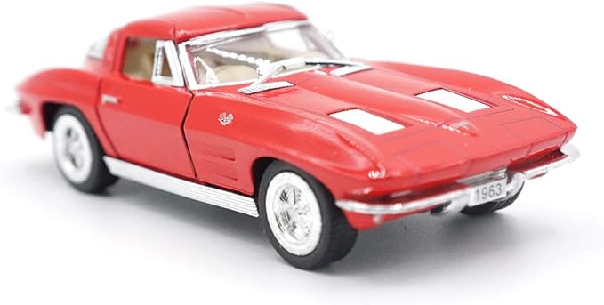 KiNSMART - 1963 Chevy Corvette Stingray 1:36 Scale 5" Die Cast Metal Model Toy Classic Toy Car (Red)