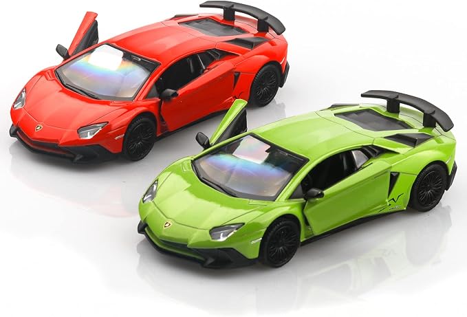 TOKAXI 1/36 Scale Lamborghini Aventador LP750-4 SV Diecast Cars Models,Pull Back Vehicles Toy Cars,Cars Gifts for Boys Girls (Green)