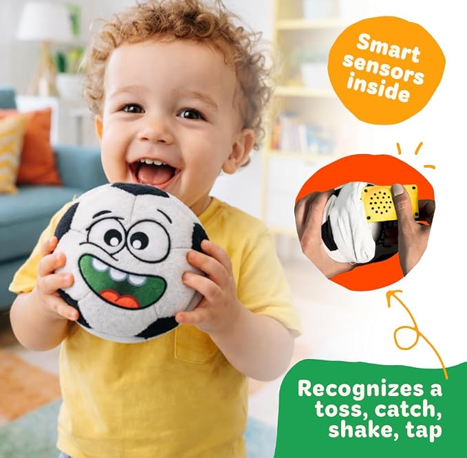 Move2Play, Hilariously Interactive Toy with Music & Sound Effects for Boy & Girl | Ball for Toddler & Baby | 6, 12, 18+ Months | 1, 2, 3+ Year Old