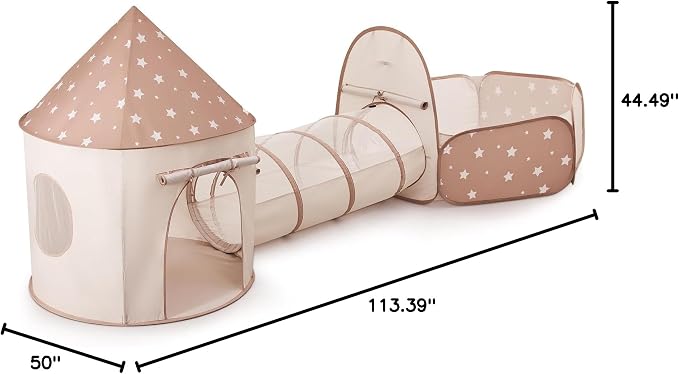 Sumbababy Kids Tent with Crawl Tunnel: Ball Pit for Toddlers - Ball Pit Tunnels for Young Children - Pop Up Baby and Toddler Tent for Indoor & Outdoor