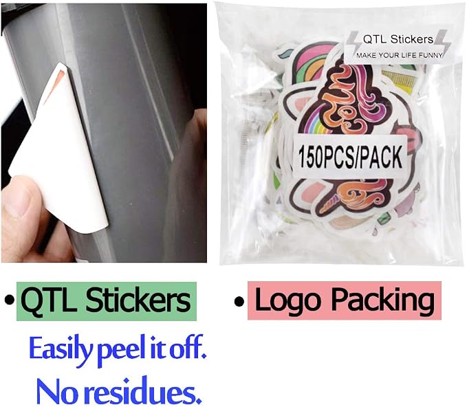 QTL VSCO Stickers for Girls Cute Stickers for Water Bottle Laptop Hydroflask for Teens Kids Waterproof Vinyl Pack 150Pcs
