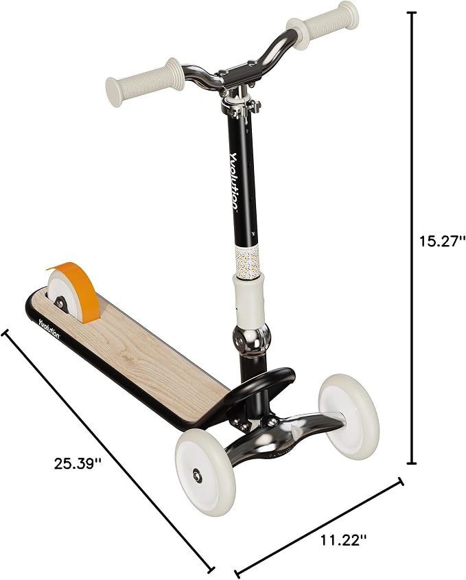 Yvolution Y Glider Classic 3-Wheel Kick Scooter for Kids – Lean-to-Steer, Adjustable Handlebar, Foldable Design – Ages 3-8, Max Weight 110lbs